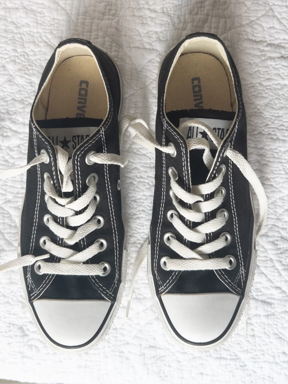 Converse Classic Chuck Taylor All Star Low Top Black Canvas White Size 7W/5M